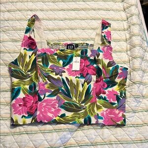 NWT Gap tropical print crop top